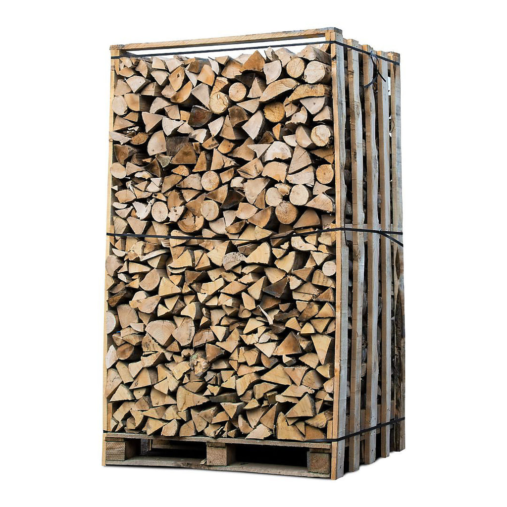 Box 3 stères 30cm bois de chauffage sec - palette de bois coupé fendu de 2,1m3 chêne / hêtre : chataigniers