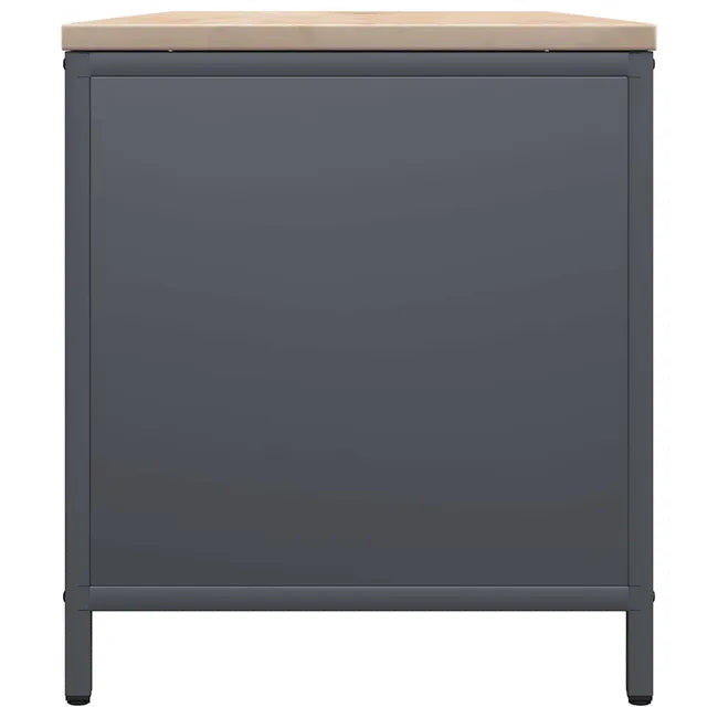 Range-bûches avec plateau en bois anthracite